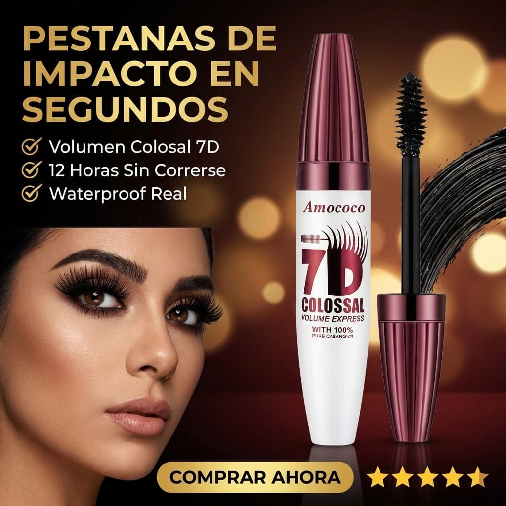Rímel 7D Colossal Volume Express — Pestañas de Impacto en Segundos